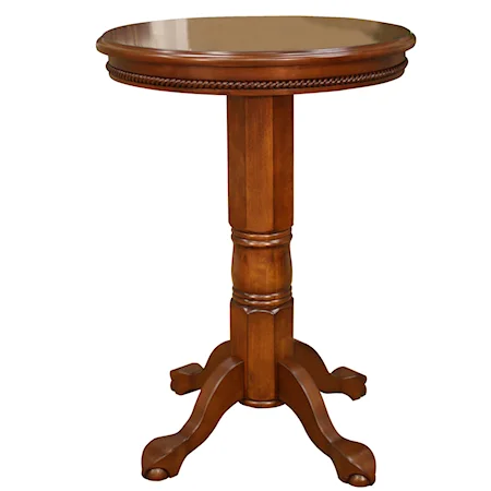 La Rosa Round Pub Table with Rope Molding and Ball and Claw Legs
